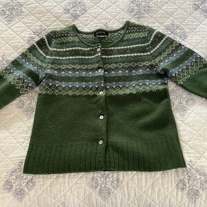 Womens Fair Isle Cardigan Sweater Size Small